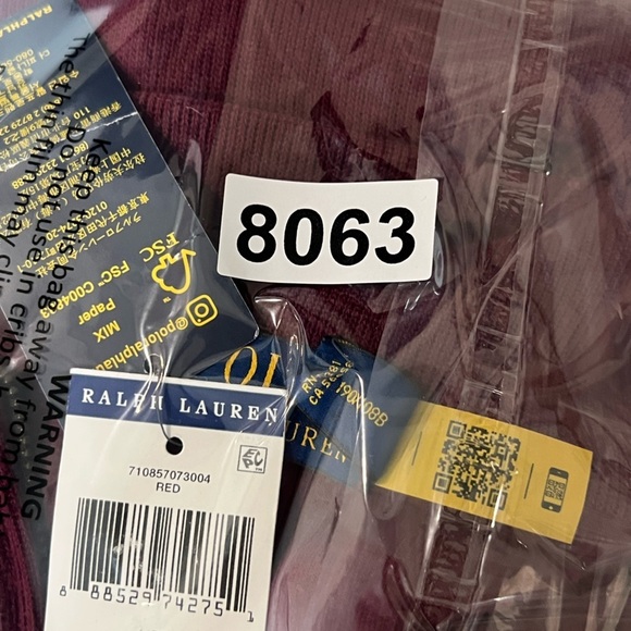 NWT Polo Ralph Lauren XXL Men's Burgundy Pullover Quarter Zip 1/4 Sweater - Picture 9 of 9